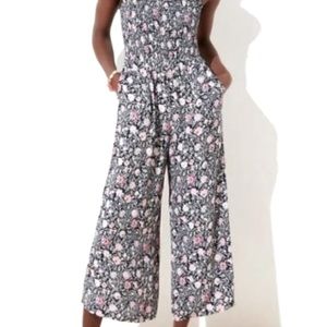 Smocked Floral Wide leg Jumper